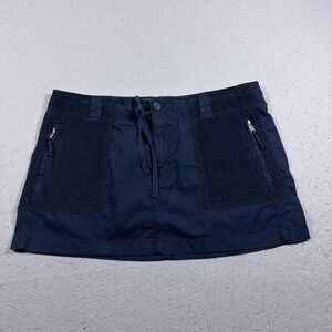 VTG Abercrombie & Fitch Skirt Women Large Blue Cargo Mini Drawstring Pockets NWT